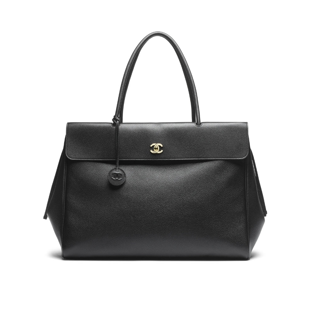 Chanel Large Tote Bag Grained And Gold Tone Metal Black 43cm AS6289 B24248 94305