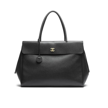 Chanel Large Tote Bag Grained And Gold Tone Metal Black 43cm AS6289 B24248 94305