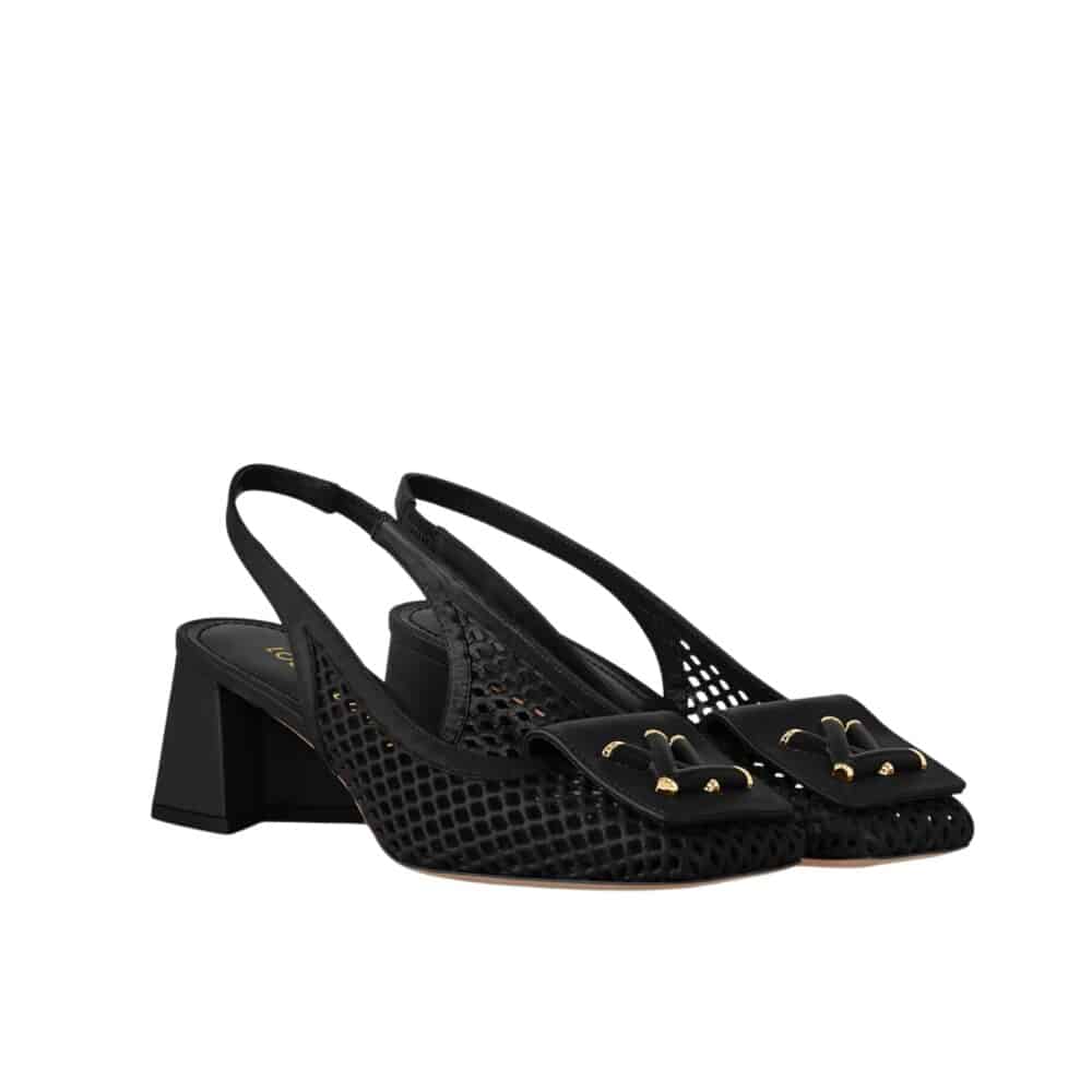 LOUIS VUITTON SHAKE SLINGBACK PUMP BLACK 1AD3XY