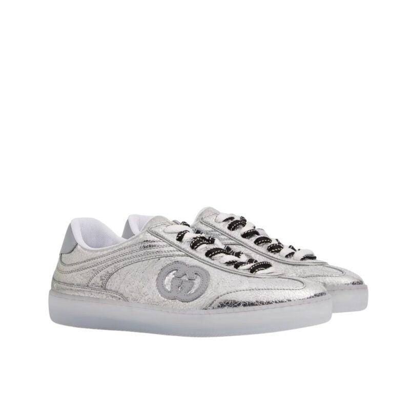 Gucci Women G75 Sneaker Silver Textured