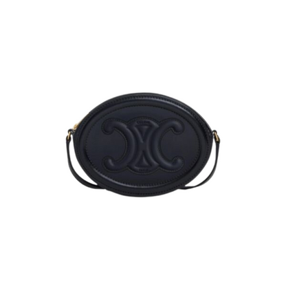 CELINE CROSSBODY BAG OVAL PURSE CUIR TRIOMPHE IN SMOOTH CALFSKIN BLACK