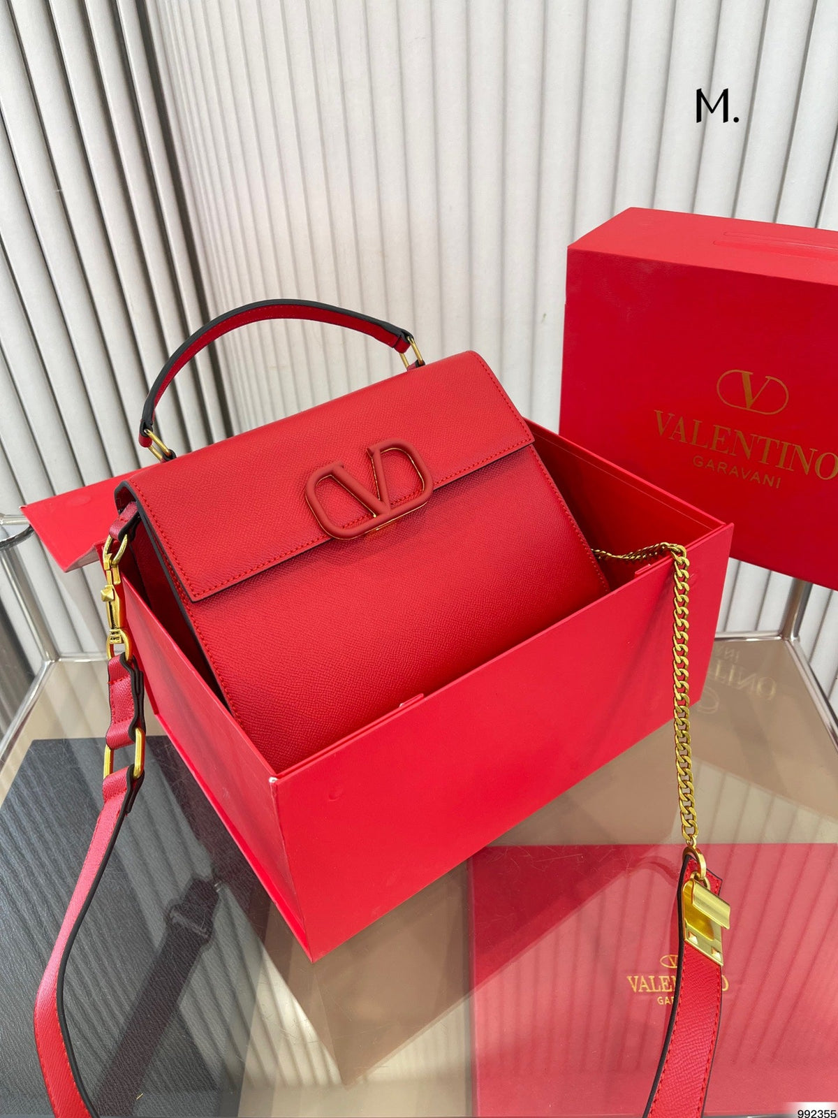 VALENTINO GARAVANI SMALL VSLING HANDBAG RED 25CM