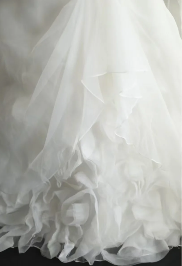 Charming Spaghetti Straps White Irregular Satin Organza Mermaid Princess Wedding Dress Long Bridal Gowns