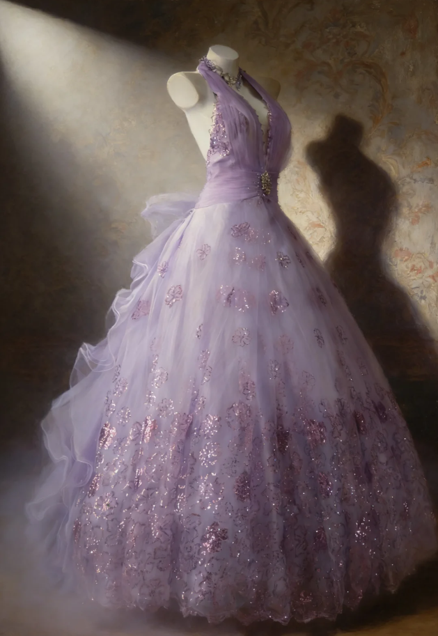 Princess Halter Ball Gown Lavender V Neck Tulle Flowers Sequin Long Birthday Quinceanera Dress Sweet 16 Dress SP1525