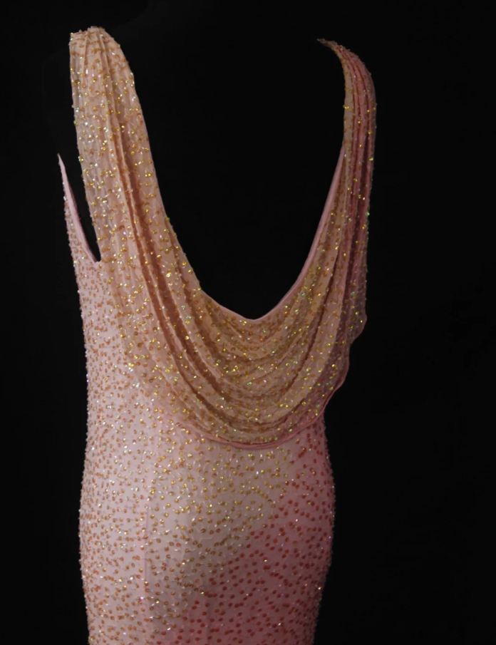 Glamorous Sleeveless Ombre Pink Satin Beaded Mermaid Long Evening Gown Birthday Outfits