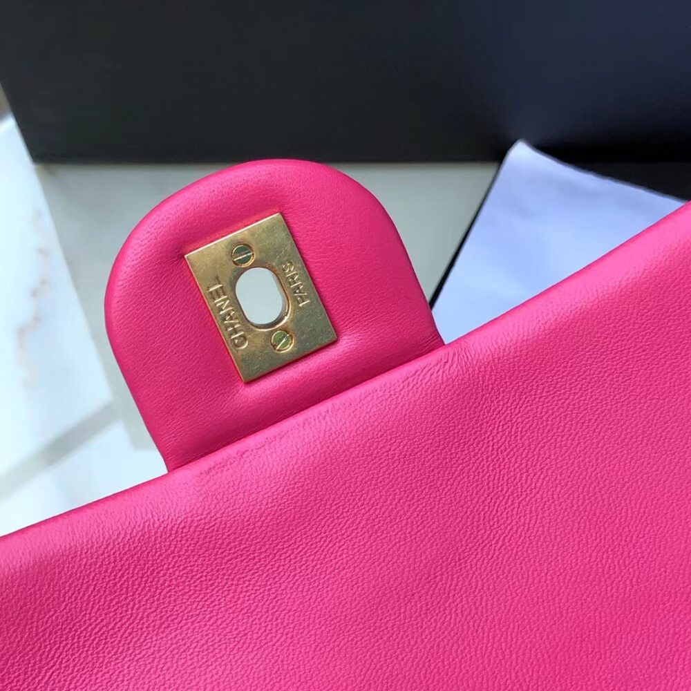 Chanel Flap Bag With CC Ball On Strap Pink 20cm AS1787