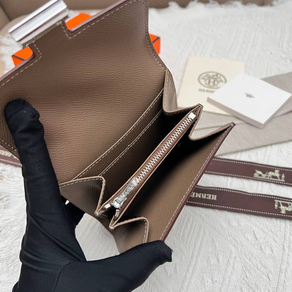 Hermes Constance Slim Wallet Etoupe 12Cm H082060CK18