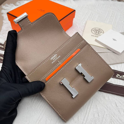 Hermes Constance Slim Wallet Etoupe 12Cm H082060CK18