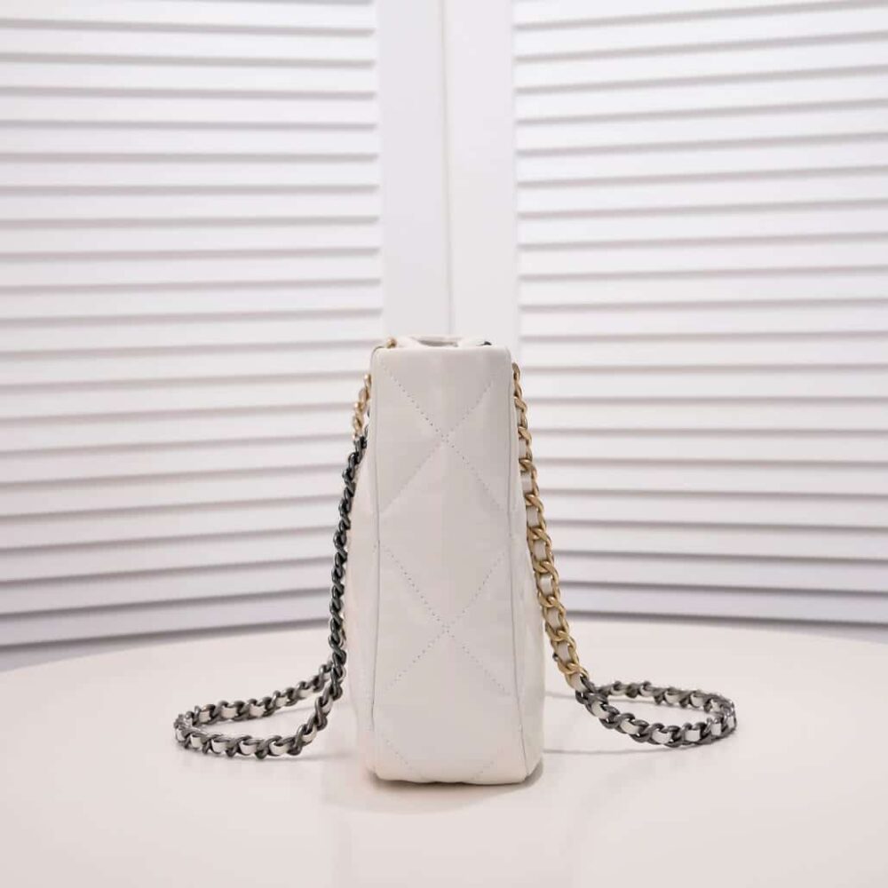 Chanel Quilted 19 East West Shopping Bag White 41Cm