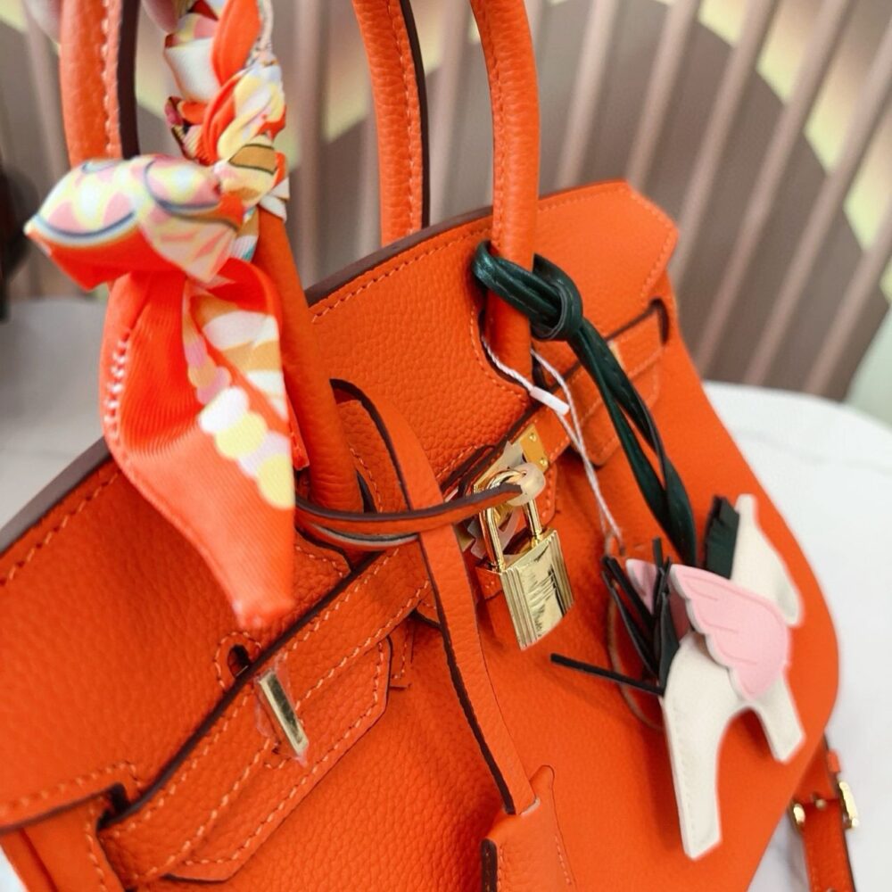 Hermes Birkin 25 Bag Togo Flame Orange 25Cm