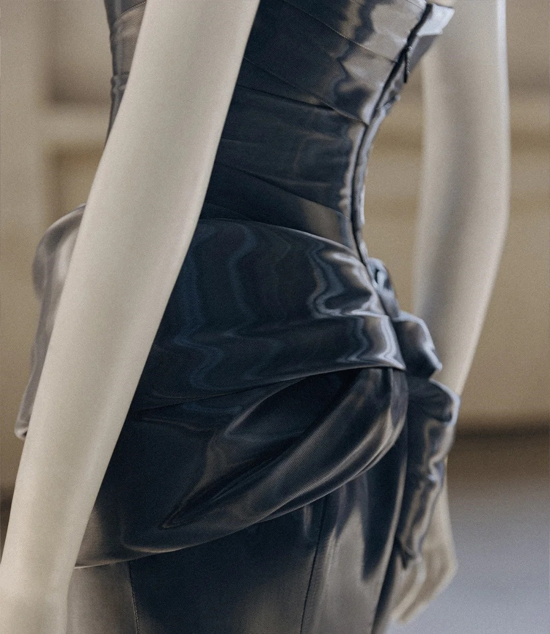 🌌🌠Blue Gothic Cyber Mechanical Goddess Liquid Metal Dress Y3K Long Satin Ball Gown Evening Dress gh4545