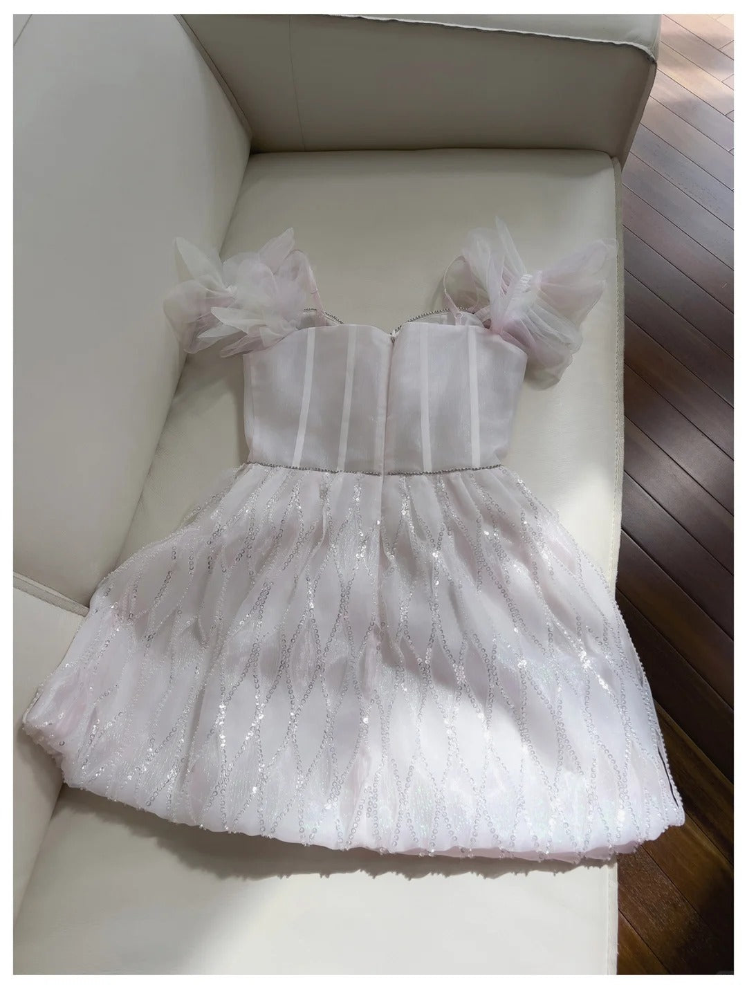 Girlhomeshops-Pink Sweet Sequin Short Tulle Homecoming Dress Birthday Party Dress gh5042