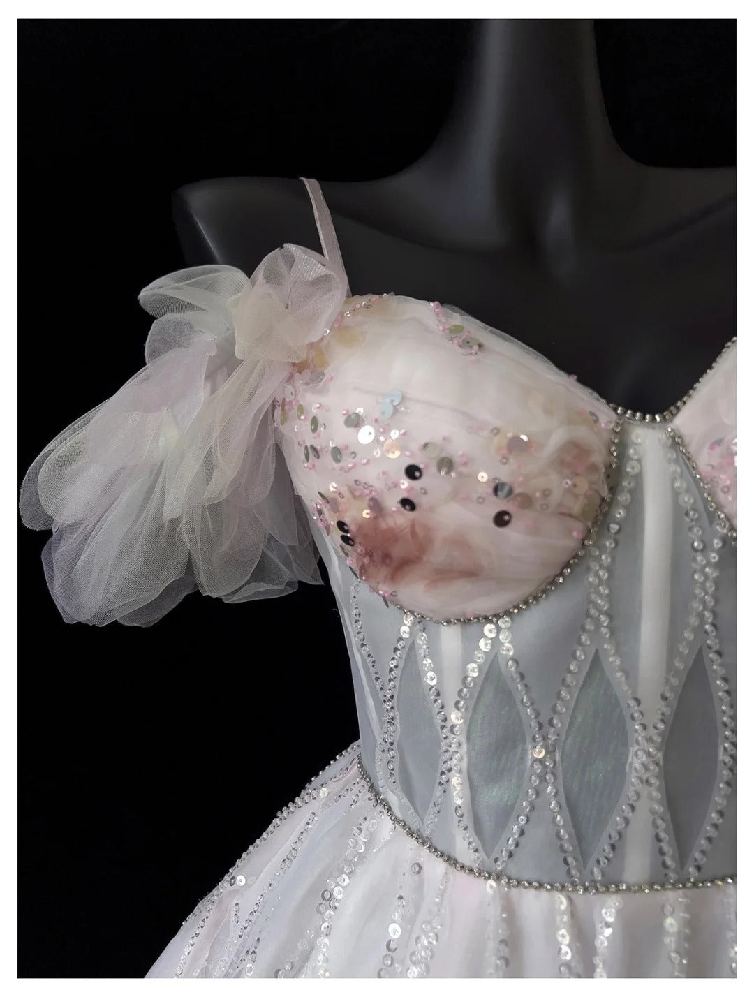 Girlhomeshops-Pink Sweet Sequin Short Tulle Homecoming Dress Birthday Party Dress gh5042