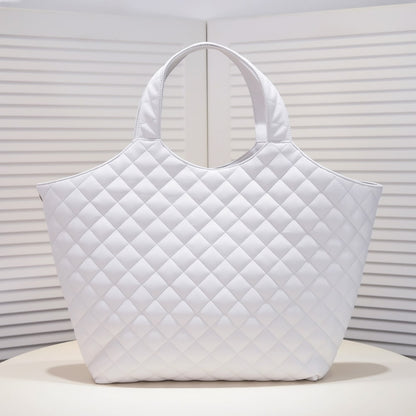 Saint Laurent Icare Maxi Shopping Bag In Quilted White 50Cm 698651AAANG1000