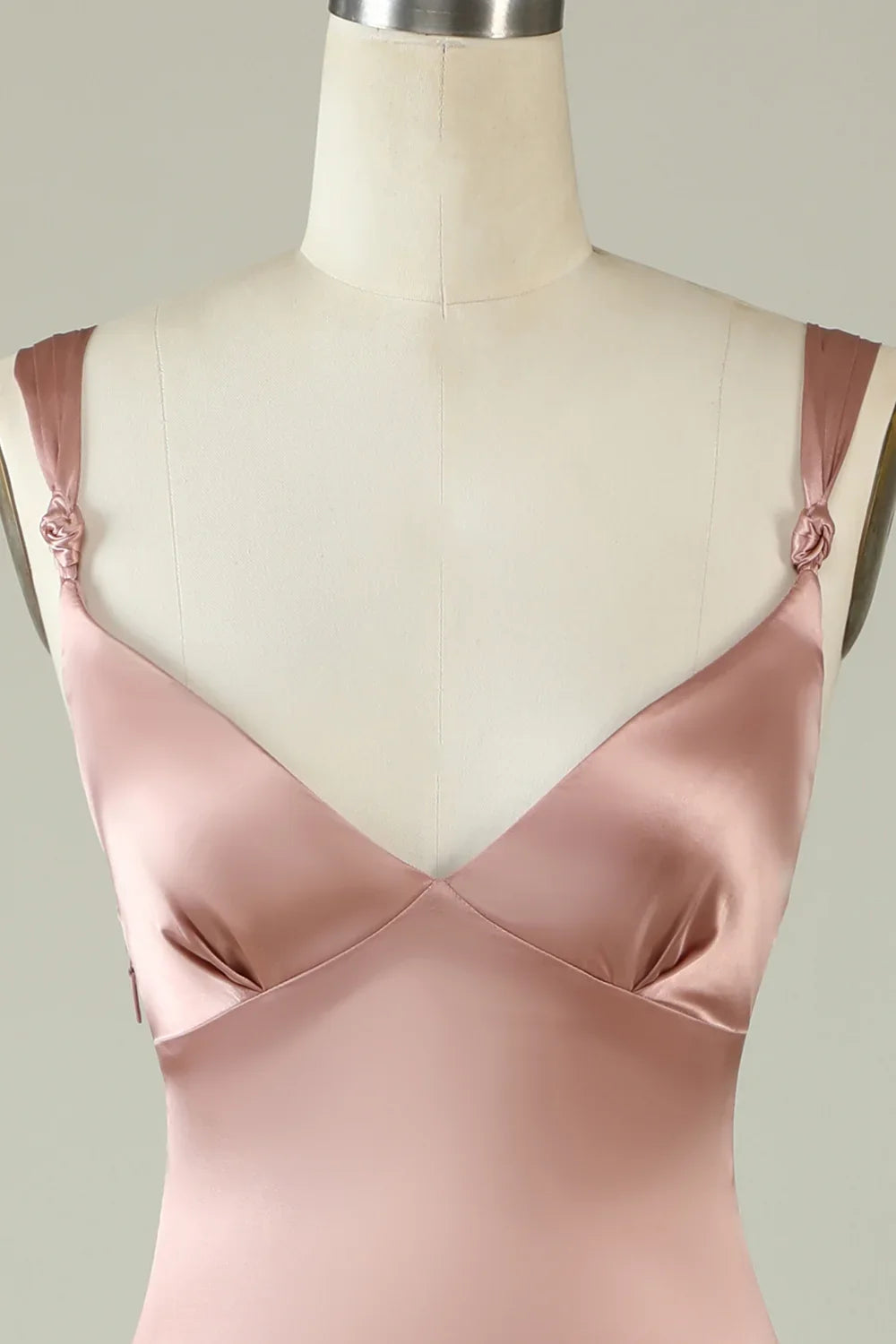 Pink slit asymmetrical bridesmaid dress