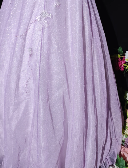 Beautiful Off The Shoulder Birthday Quinceanera Dress Purple Tulle Sequin Appliques Ball Gown Sweet 16 Dress