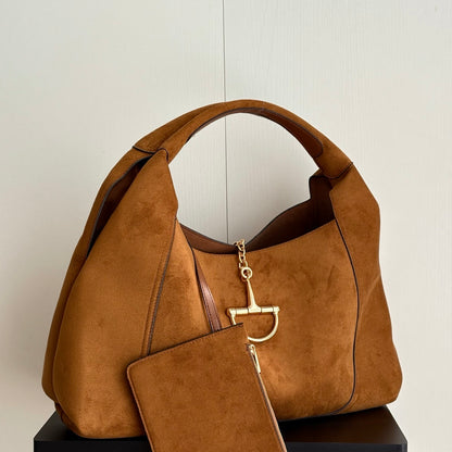 Gucci Softbit Maxi Shoulder Bag Brown 46Cm
