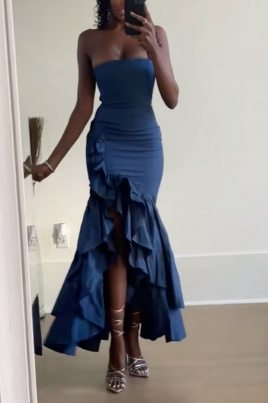 girlhomeshops-Blue/Wine Red/Yellow/Purple Long Chiffon Ruffle Prom Dress Graduation Dress gh5929