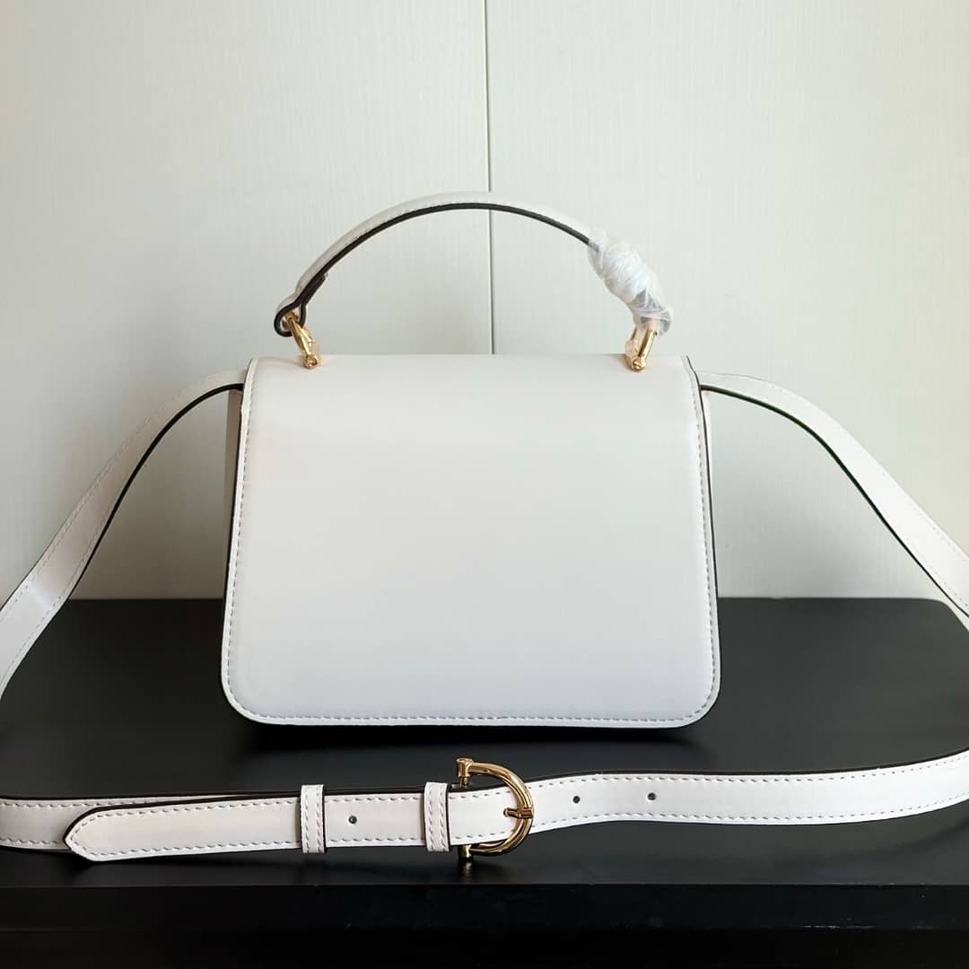 Gucci Siena Small Top Handle Bag Ivory Leather 19Cm