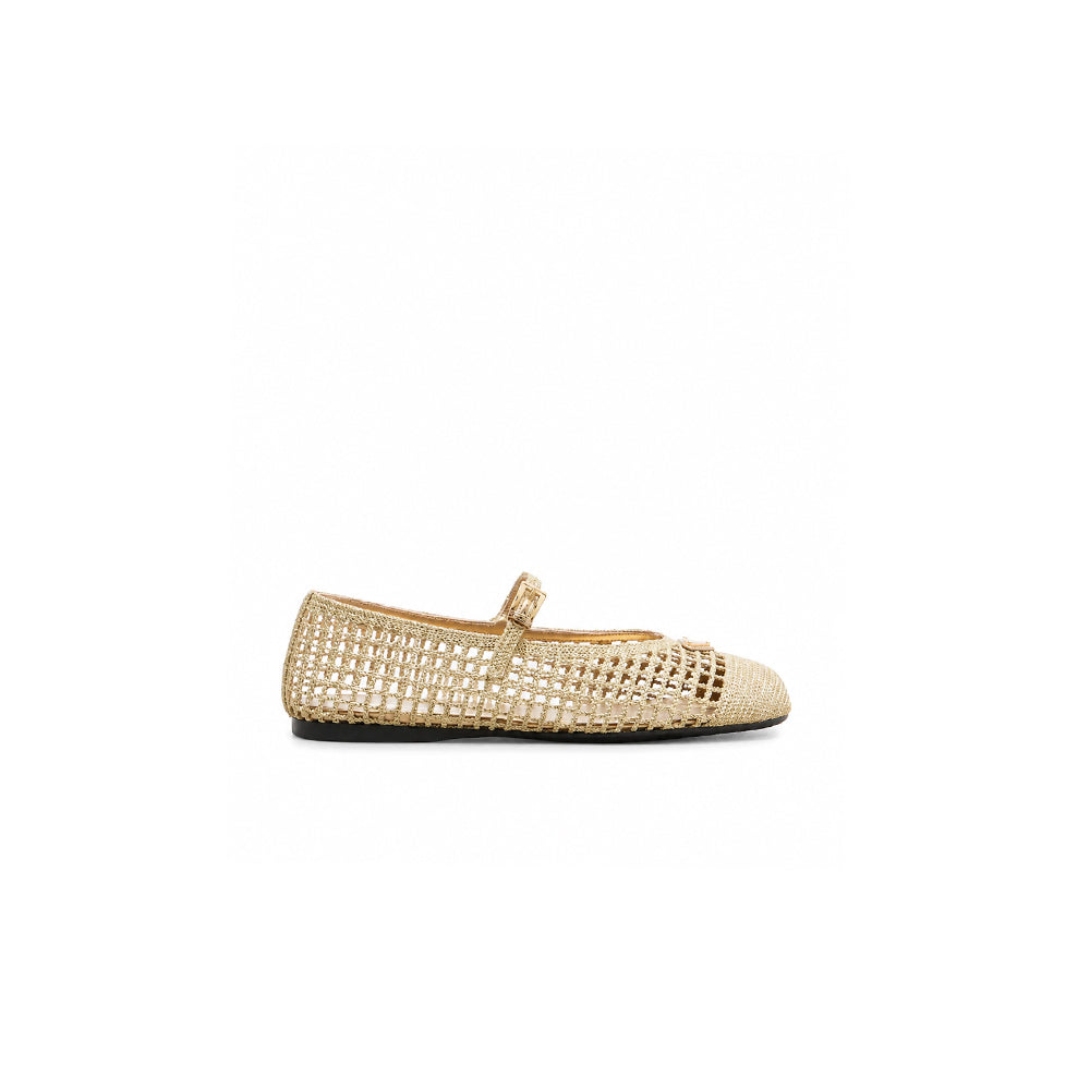 Prada Crochet Ballerinas Beige Brown