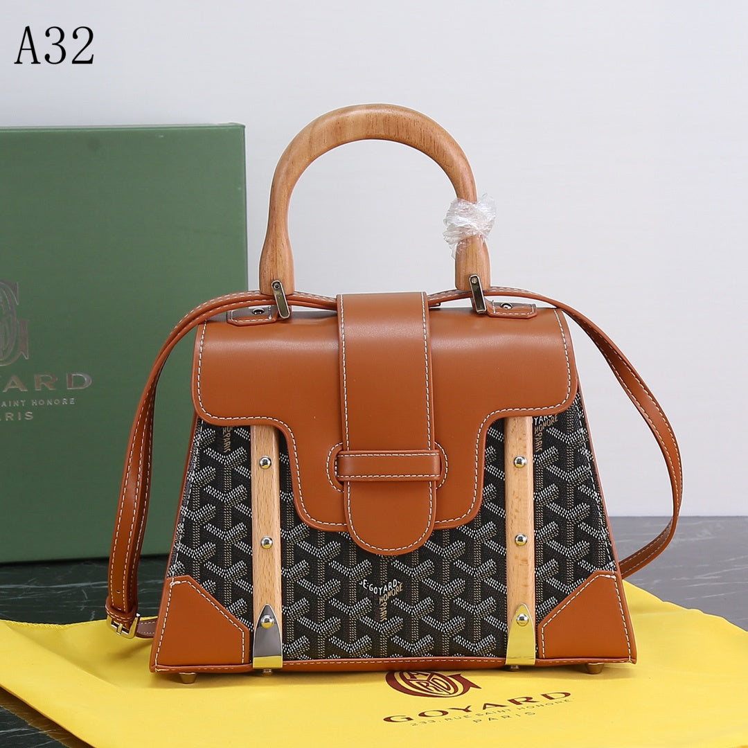 GOYARD SAIGON PM BAG BLACK &amp; TAN 20CM