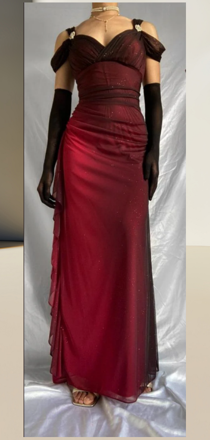 Burgundy A-Line Halter Mixed Color Chiffon Long Prom Dresses TP1679