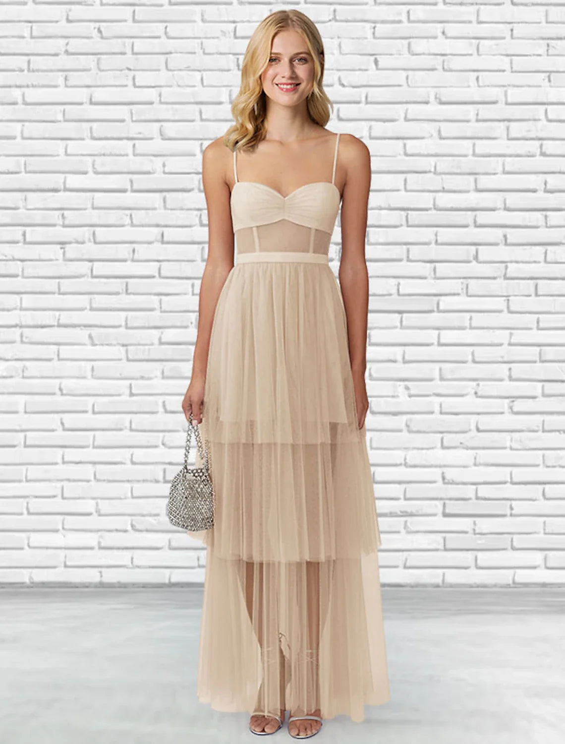 Ball Gown Prom Dresses Tiered Plisse Dress Wedding Guest Party Wear Floor Length Sleeveless Sweetheart Tulle Backless Ladder Back with Pure Color 2026