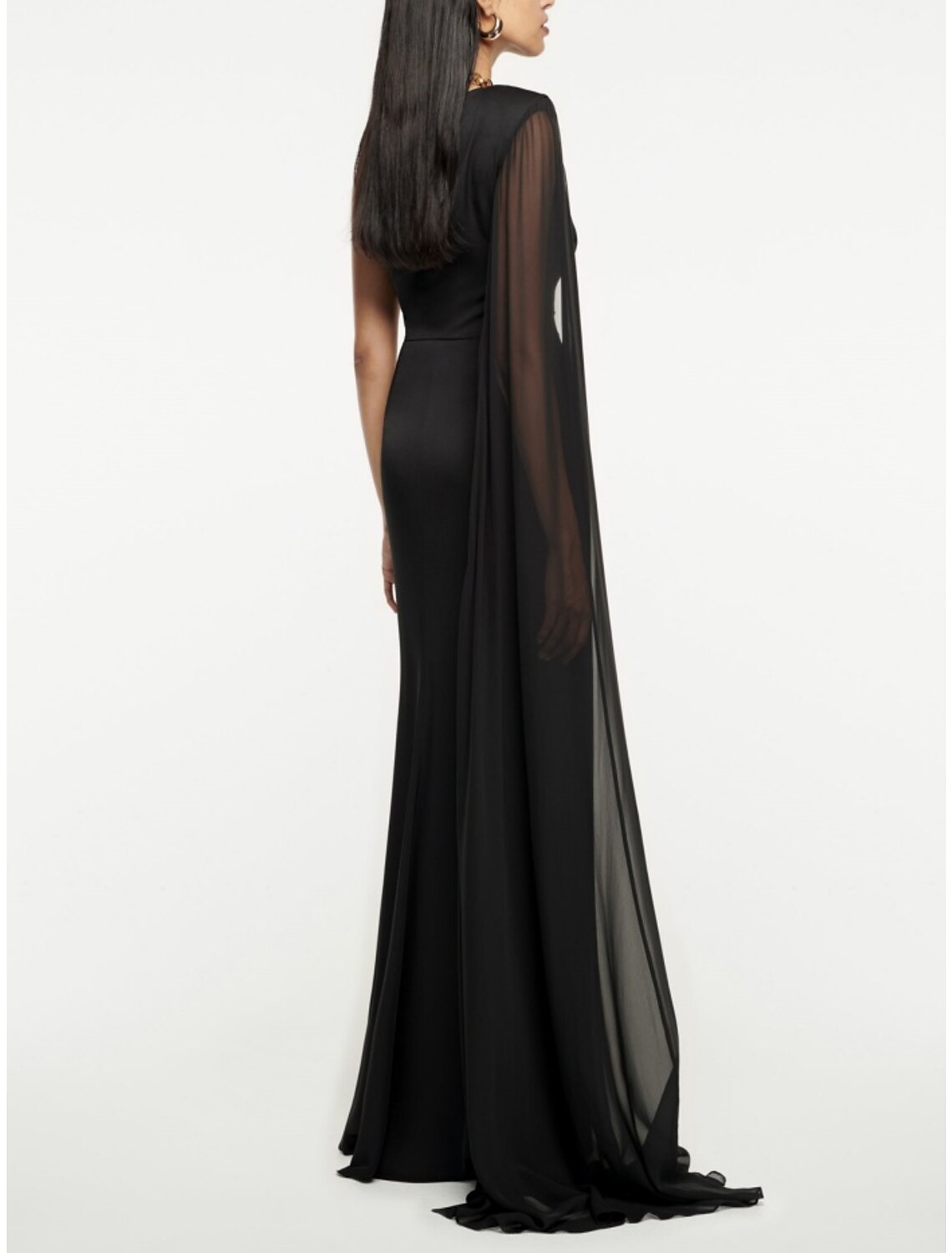A-Line Evening Gown Elegant Dress Formal Sweep / Brush Train Black Dress Sleeveless One Shoulder Imitation Silk with Pleats Ruched Slit