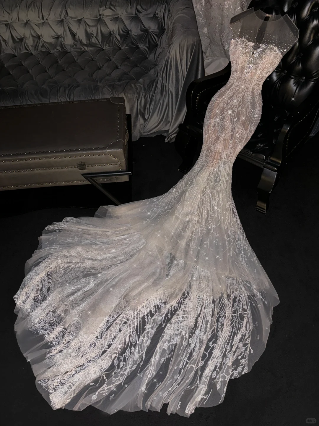 Vintage Sheer Lace Mermaid Beaded Sweetheart Evening Gown TP5396