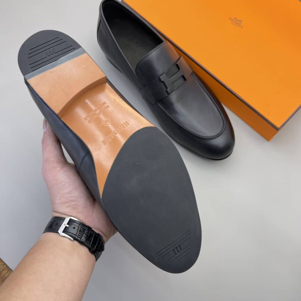 Hermes Paris Loafer Black With Black Metal H232903ZA02395