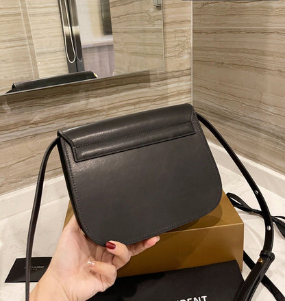 SAINT LAURENT  Smooth Calfskin Classic Monogram Small Kaia Satchel Black