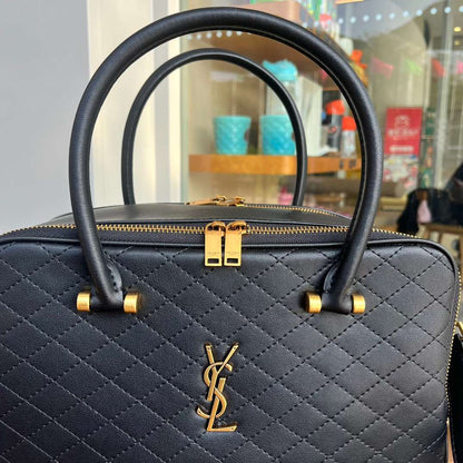 Saint Laurent Lyia Duffle In Quilted
