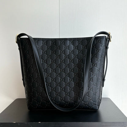 Gucci Gg Emblem Small Shoulder Bag In Black Gg  26Cm