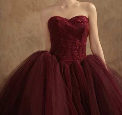 Ball Gowns Off The Shoulder Tulle Red Sweet 16 Dresses