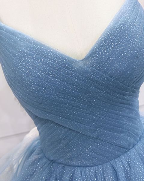 Green/Purple/Blue Fashion Elegant Spaghetti Strap Long Organza Ruffles Ball Gowns Prom Gowns Graduation Gowns Adult Ceremony Gowns
