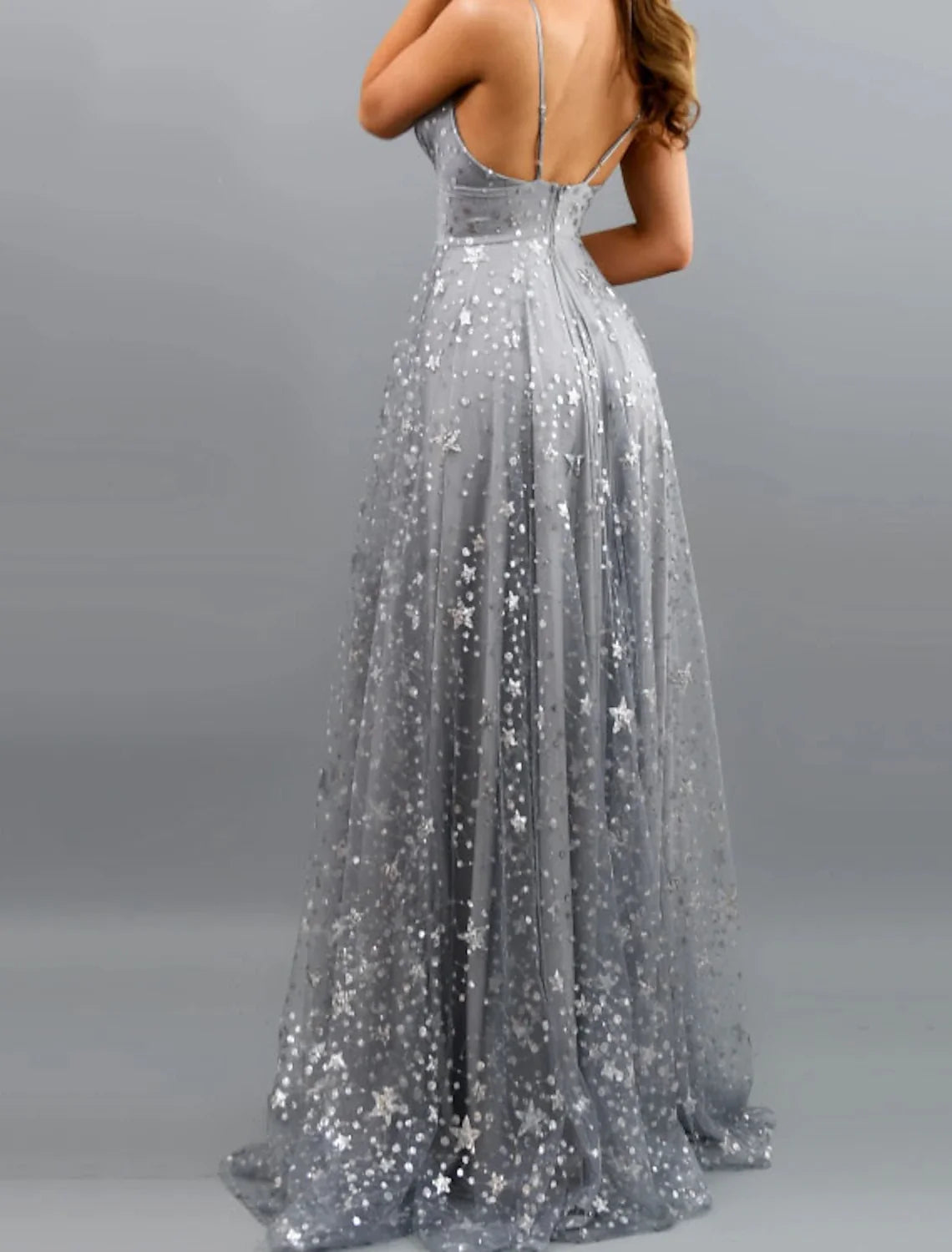 A-Line Prom Dresses Sparkle & Shine Dress Wedding Guest Engagement Sweep / Brush Train Sleeveless V Neck Satin with Pleats Sequin Slit