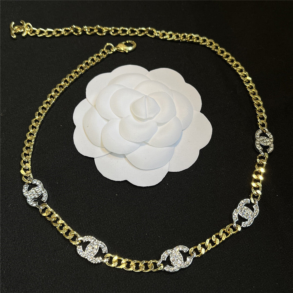 Chanel Choker Metals And Stone Grains Gold Silver And Transparent