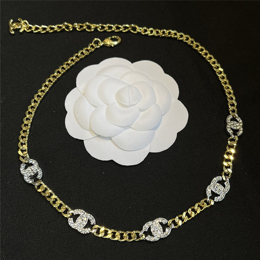 Chanel Choker Metals And Stone Grains Gold Silver And Transparent