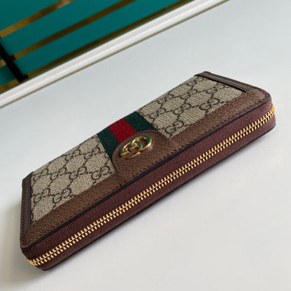 Gucci Ophidia Zip Around Wallet Brown 19Cm 523154 96IWG 8745