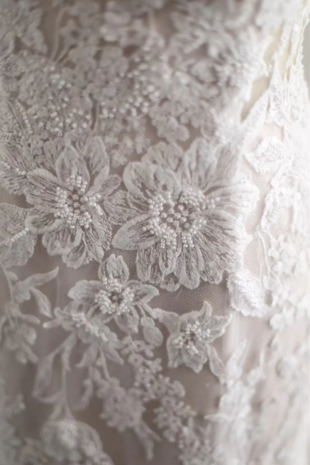 Vintage Lace Applique Mermaid Wedding Dress with Illusion Neckline & Cathedral Train TP5632