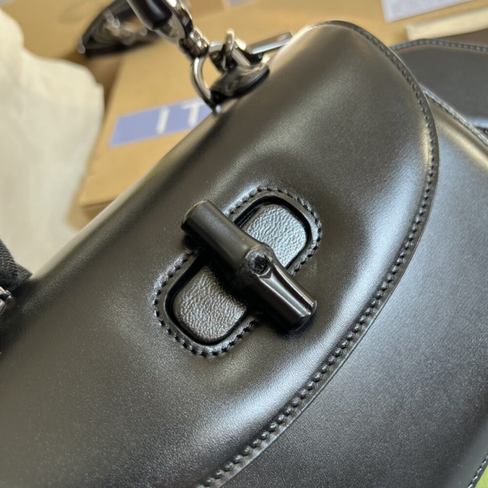 Gucci Bamboo 1947 Small Top Handle Bag Black 21Cm 675797 10ODP 1060