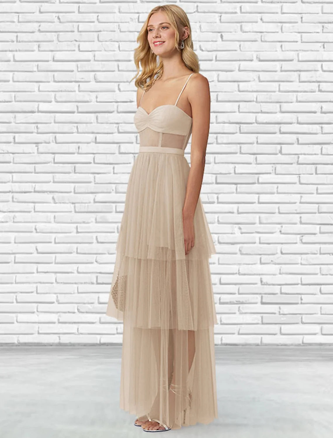 Ball Gown Prom Dresses Tiered Plisse Dress Wedding Guest Party Wear Floor Length Sleeveless Sweetheart Tulle Backless Ladder Back with Pure Color 2026