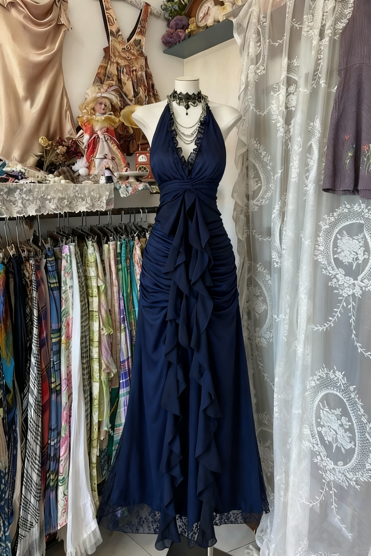 Black Elegant Vintage Prom Gowns Prom Dresses