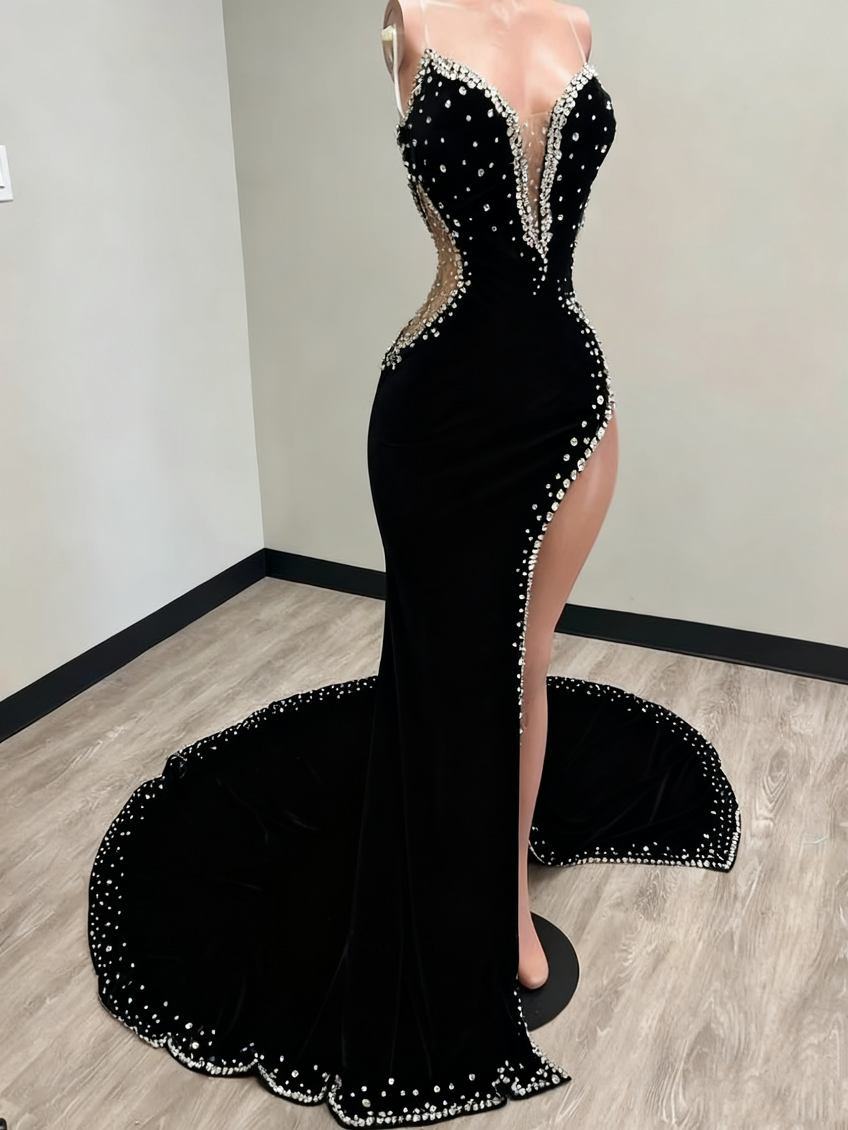 Black Girl Prom Dresses Long Mermaid Green Prom Gowns With Train