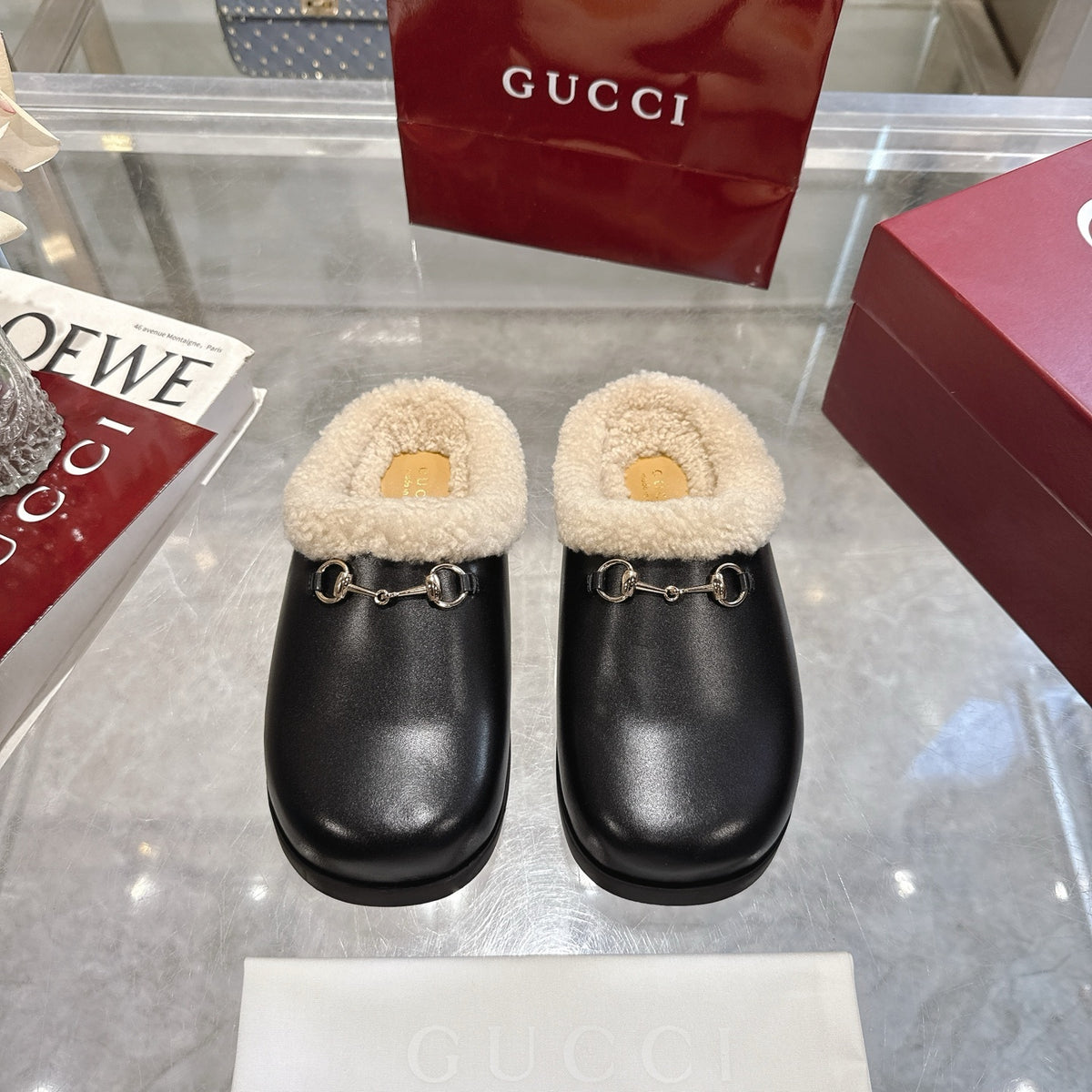 Gucci Women Mule With Horsebit Black Leather