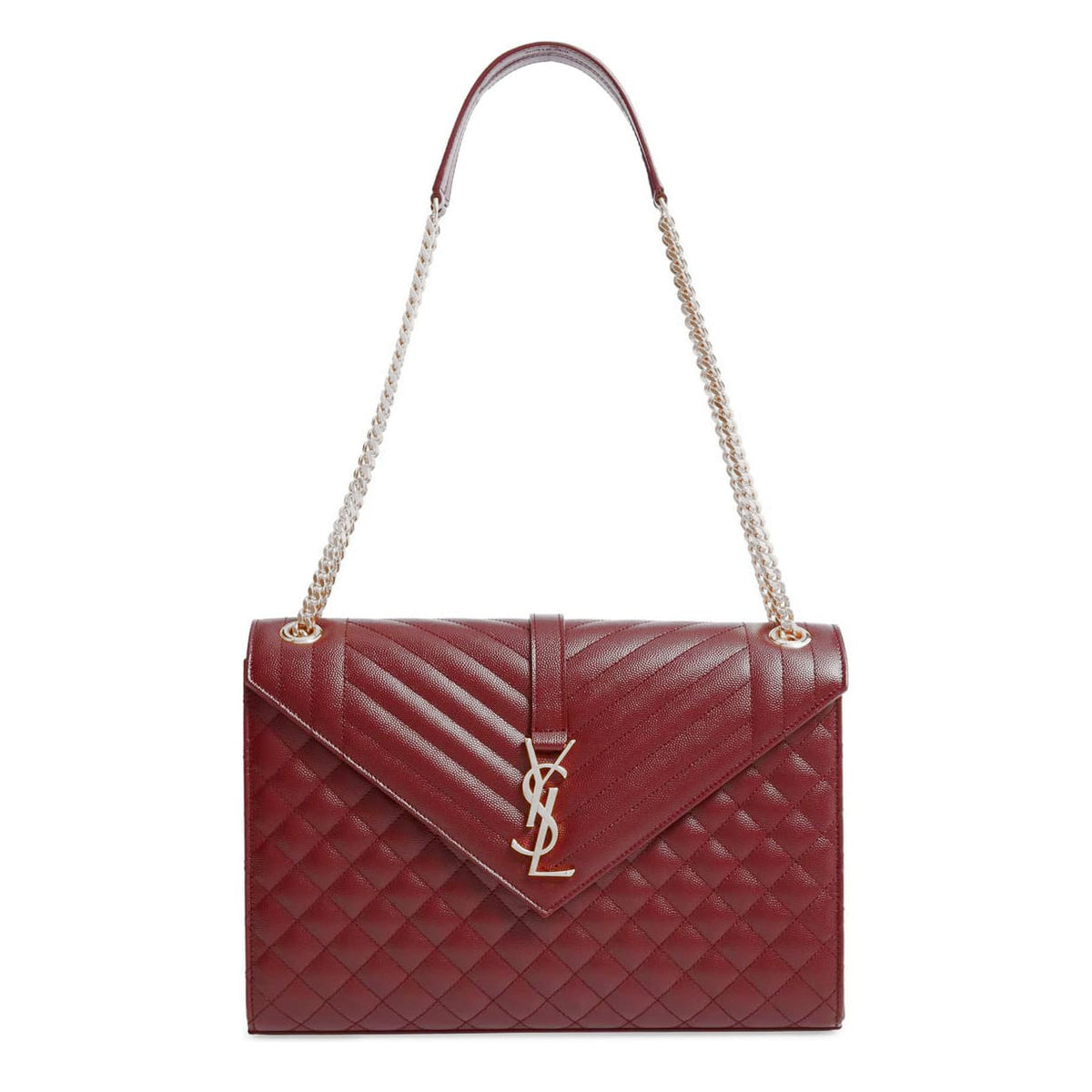 Saint Laurent Envelope Medium Bag In Mix Matelasse Grain De Poud