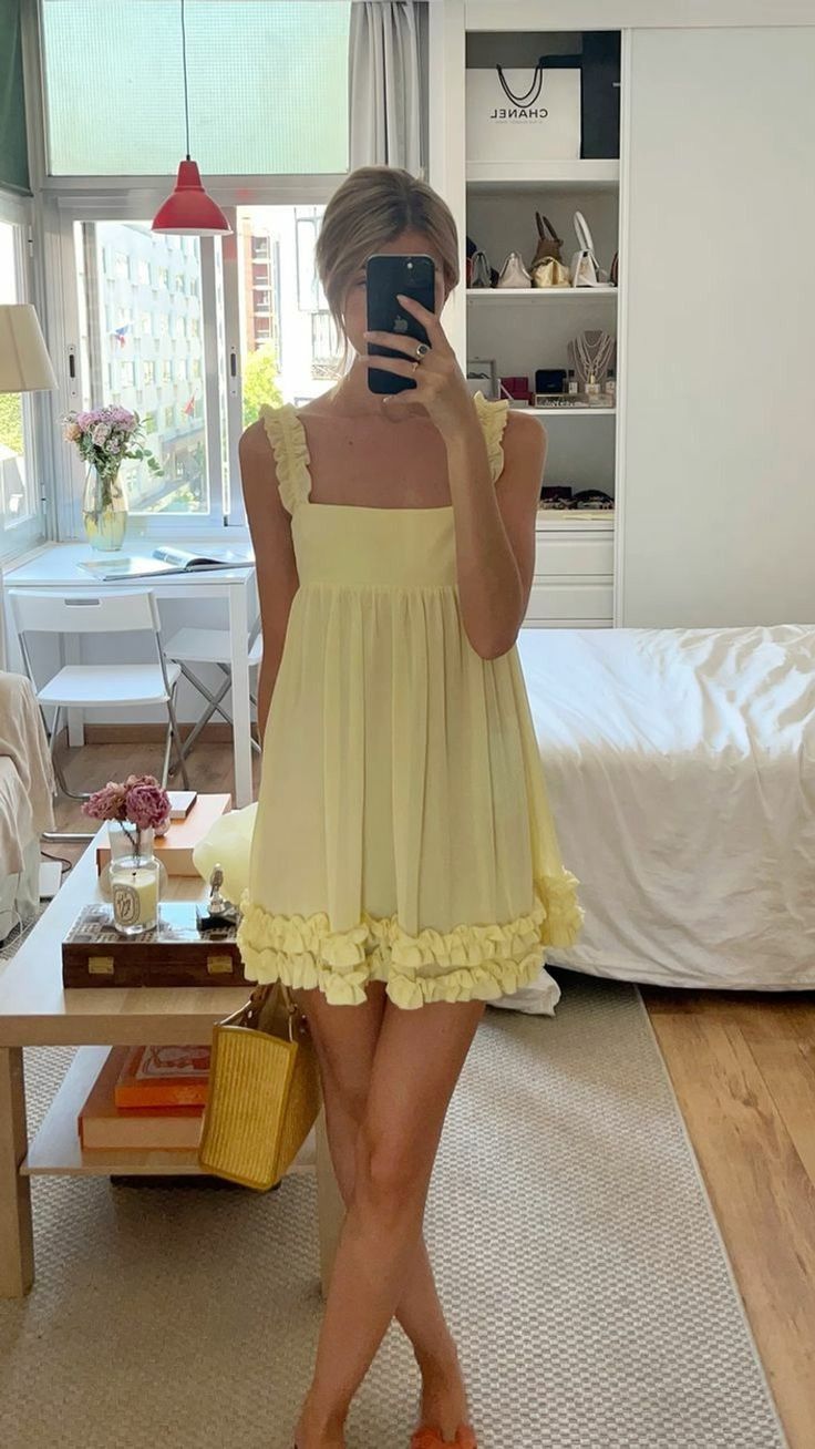 Girlhomeshops-Yellow sweet fashion short chiffon homecoming dress birthday dress gh5288