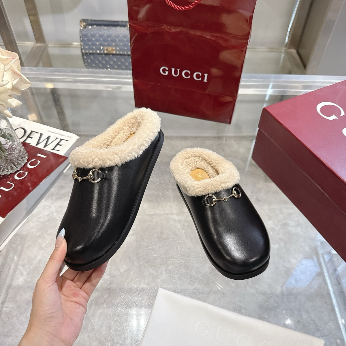 Gucci Women Mule With Horsebit Black Leather