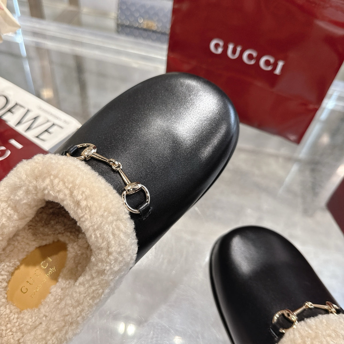 Gucci Women Mule With Horsebit Black Leather