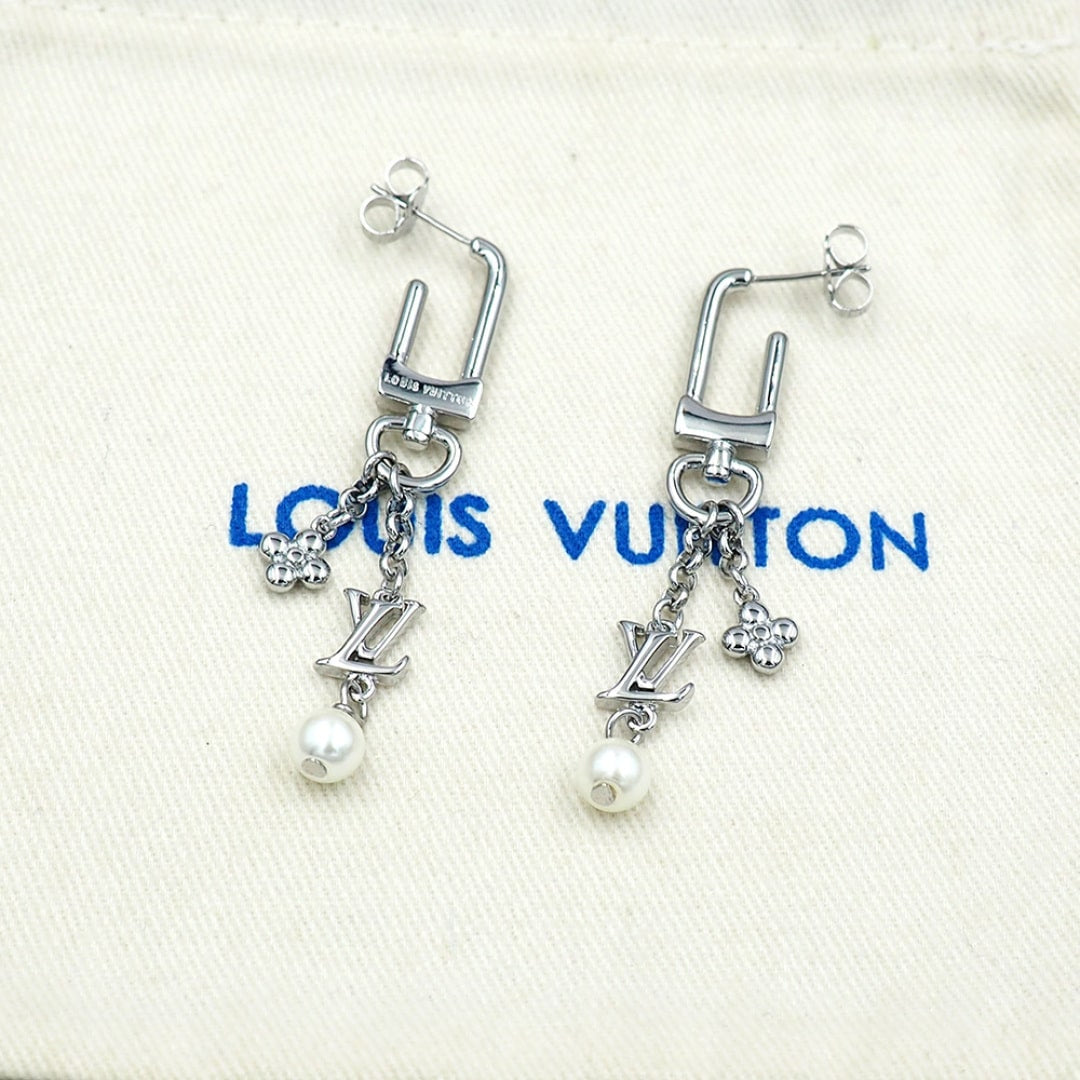 LOUIS VUITTON LV ICONIC HOOK EARRINGS SILVER M02674